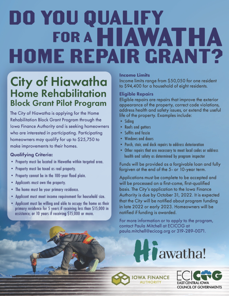 Hiawatha Home repair grant